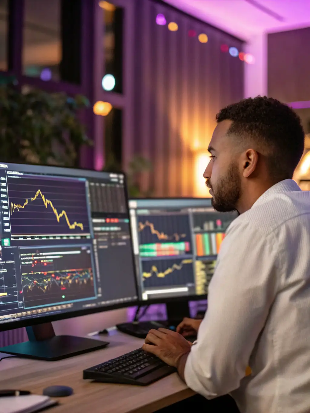 A dynamic forex trading screen with real-time data, emphasizing the fast-paced nature of high-frequency trading.