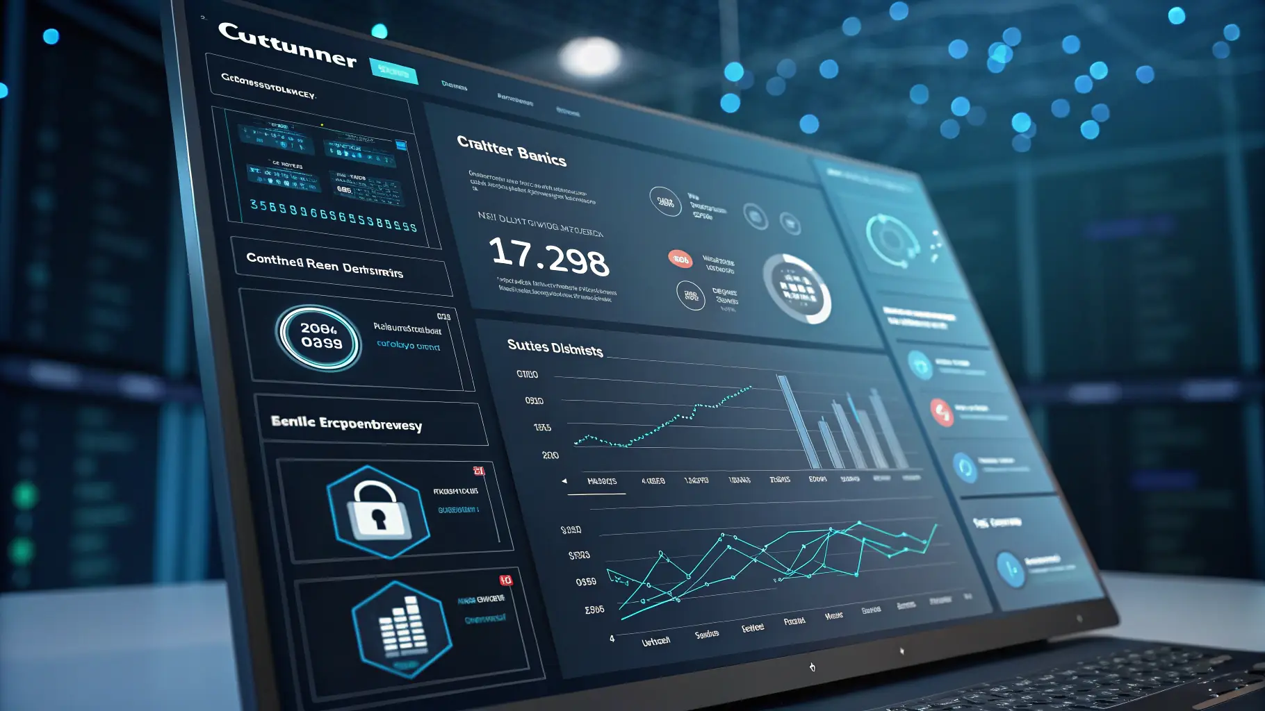 A screenshot of the Keystone Capital secure client portal interface, showing charts, account details, and real-time updates.